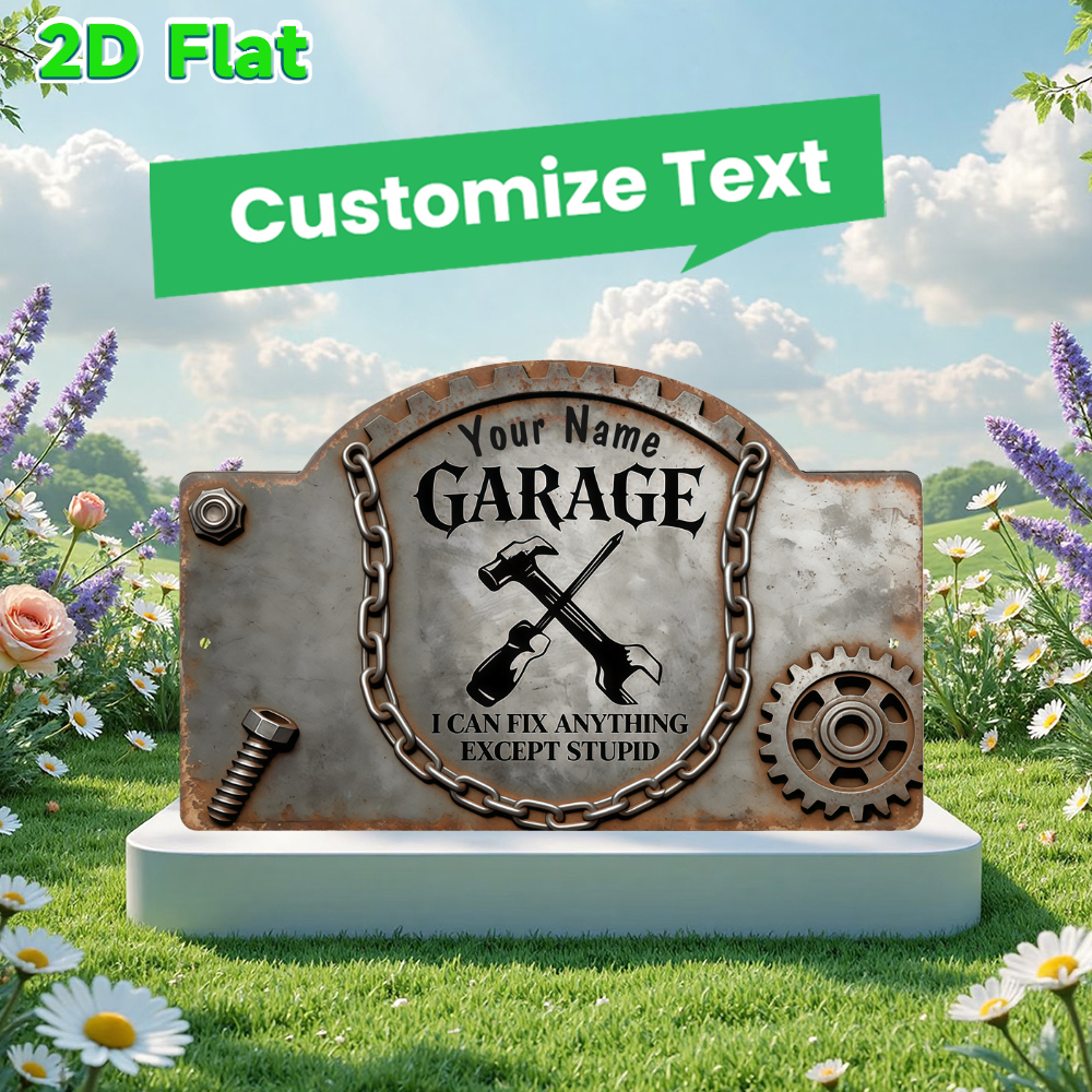 Workshop Tools And Names - Placa de Metal Vintage Personalizada com
