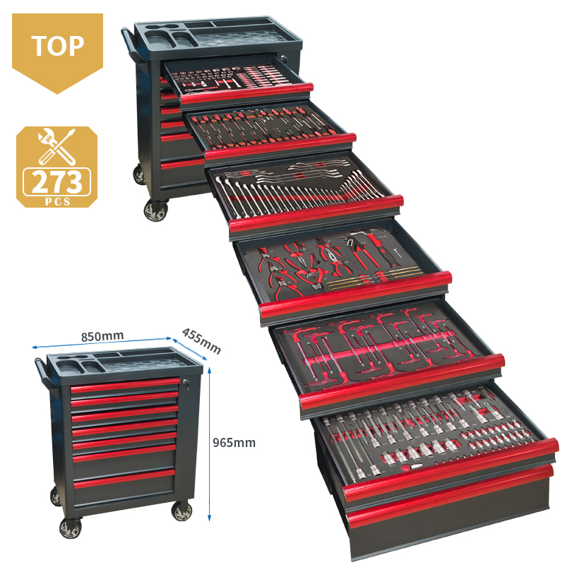 Tools In Mechanic Workshop - Carrinho de ferramentas com 7 gavetas
