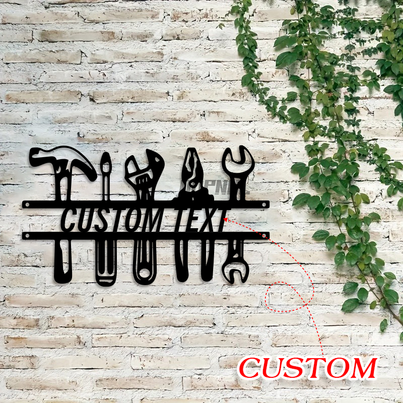 Workshop Tools And Names - Arte de parede de ferro estilo