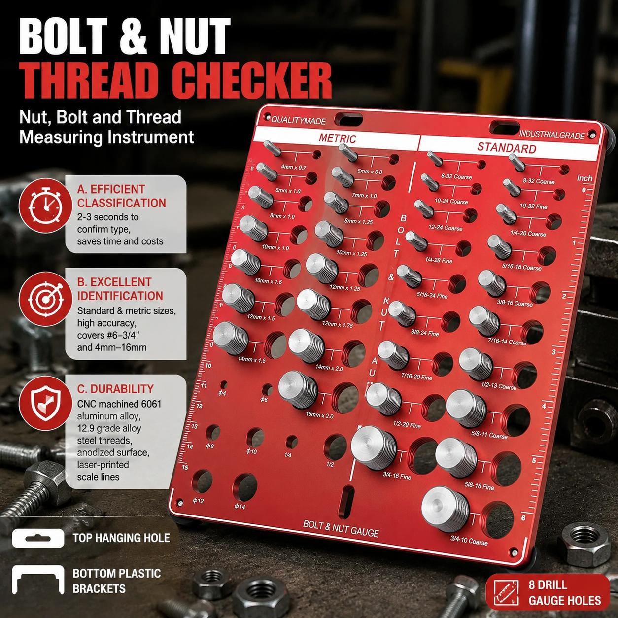 Workshop Measuring Tools - Conjunto de Calibres de Rosca para