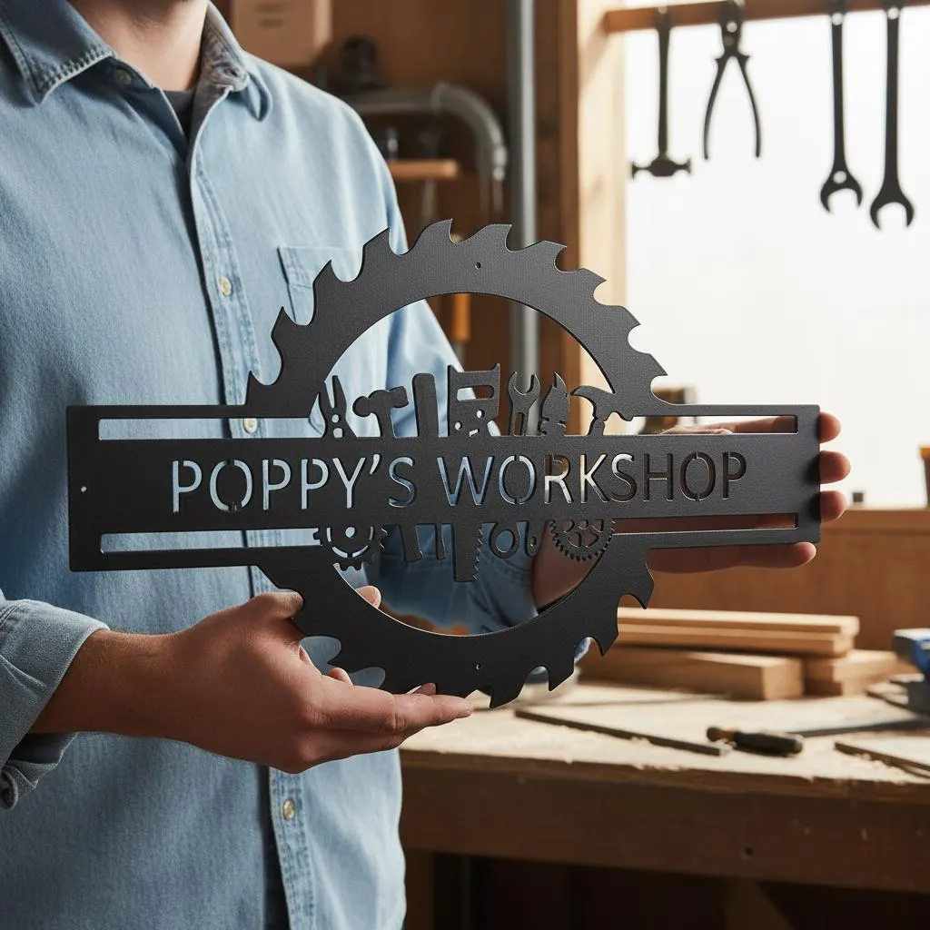 Workshop Tools And Names - Sinal de nome de garagem personalizado,