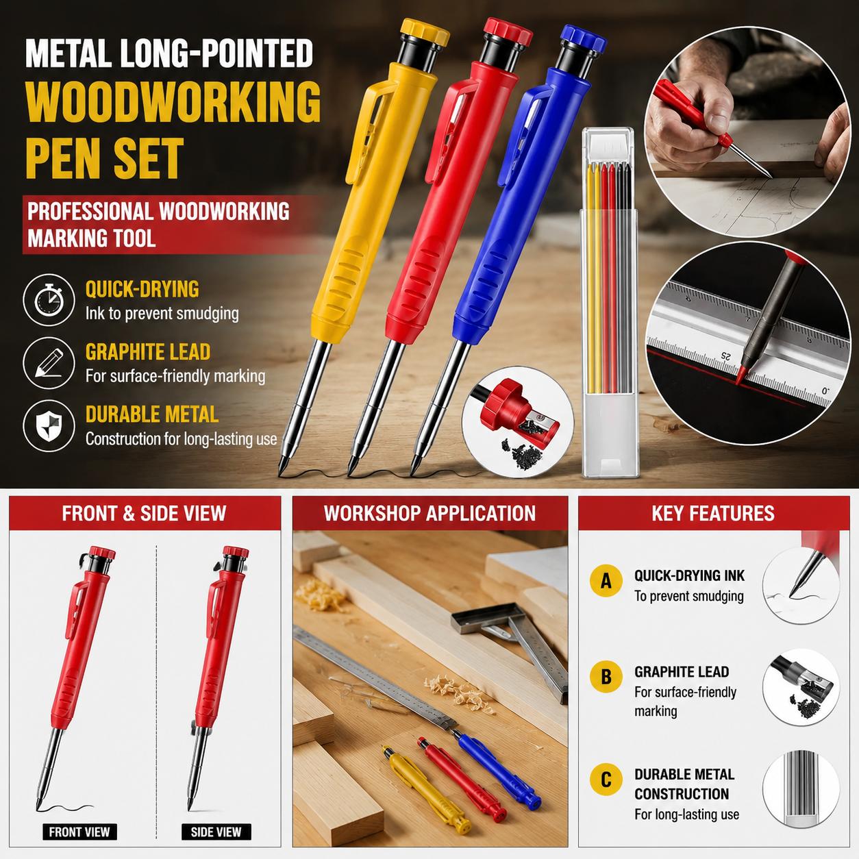 Workshop Tools Engineering - Lápis Mecânico Profissional de Alta Precisão