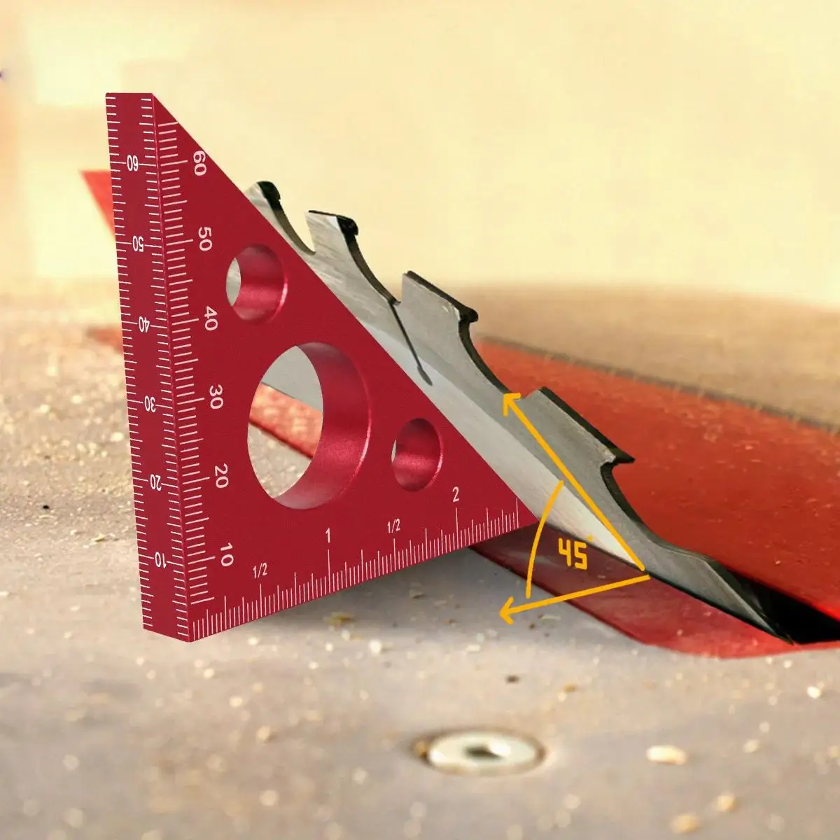 Workshop Measuring Tools - Esquadro de Alumínio 45/90 Graus, Régua