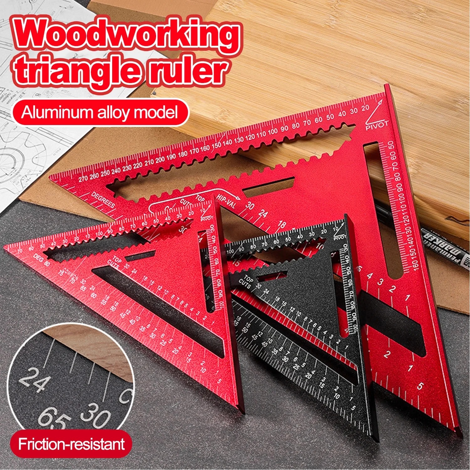 Workshop Measuring Tools - Régua Triangular de Alumínio de 12