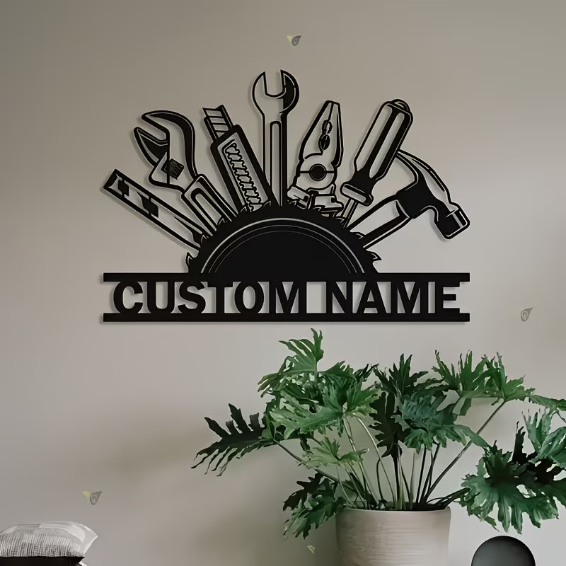 Workshop Tools And Names - Arte de Parede em Metal Personalizada