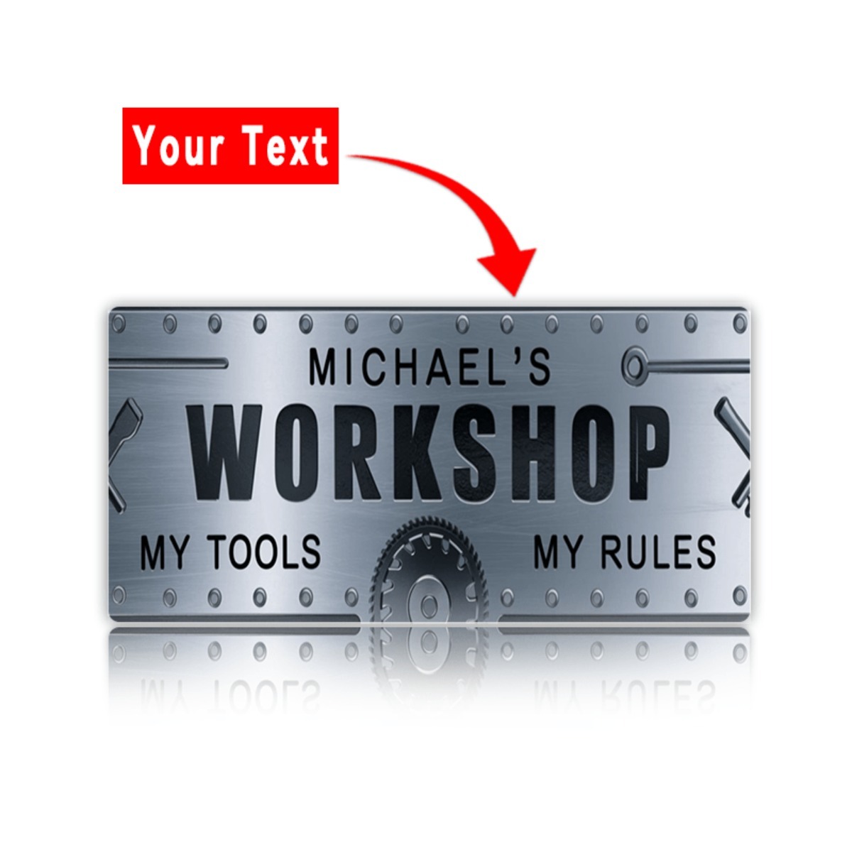 Placa de Alumínio Personalizad - Workshop Tools And Names avaliação e preço